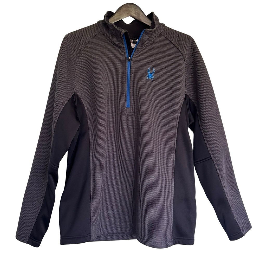 Spyder Core Sweater Mens XL Gray 1/4 Zip Pullover Performance Jacket 199306